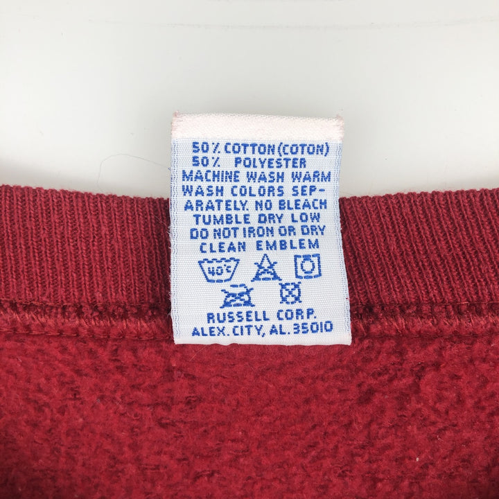 90'S Russell College Sweatshirt, Made in USA, Men's XL, Vintage cotton red type Vintage Second Hand