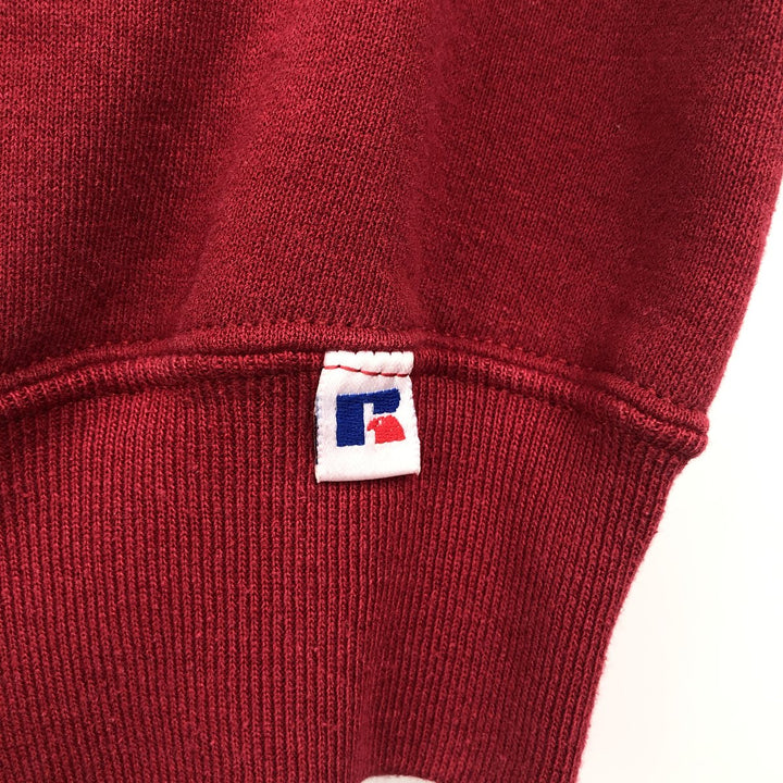90'S Russell College Sweatshirt, Made in USA, Men's XL, Vintage cotton red type Vintage Second Hand