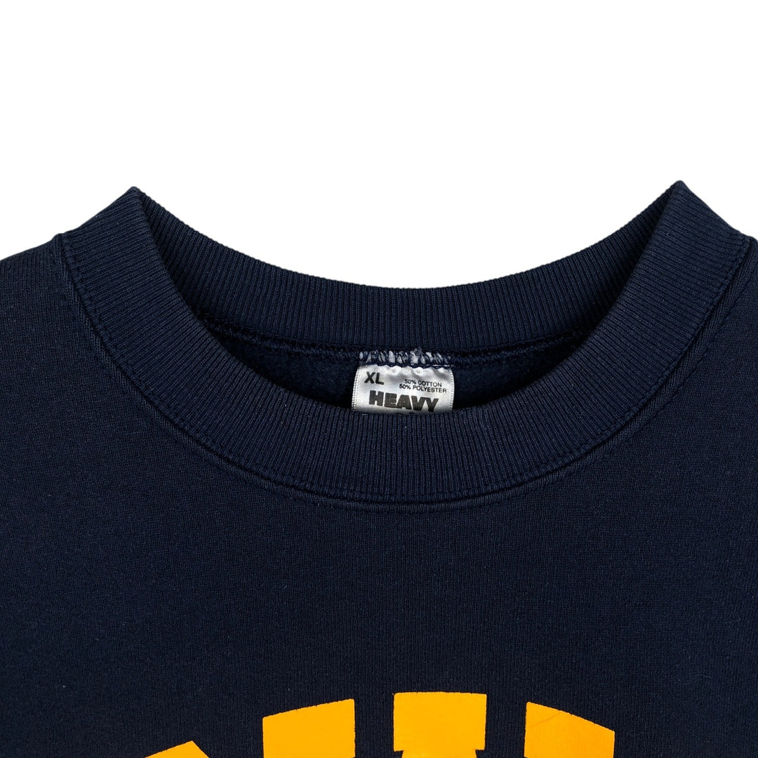 Fruit of the Loom IOWA University of Iowa Heavy Triple Print College Sweatshirt, Made in USA, Men's XL equivalent. cotton navy blue type Vintage Second Hand