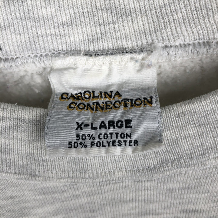 90'S CAROLINA CONNECTION College Sweatshirt, Made in USA, Men's Size XL, Vintage cotton gray type Vintage Second Hand