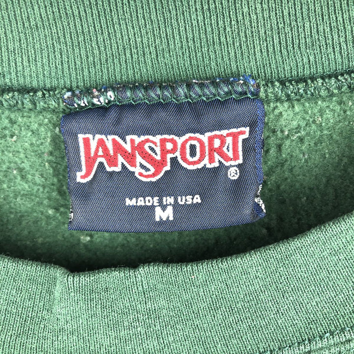 90'S Jansport College Sweatshirt, Made in USA, Men's M, Vintage cotton Green type dark green Vintage Second Hand