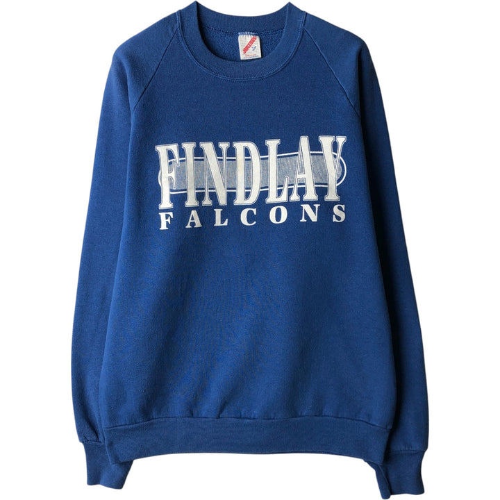 80s-90'S Jerzees College Sweatshirt, Made in USA, Men's Size L, Vintage cotton blue type Vintage Second Hand