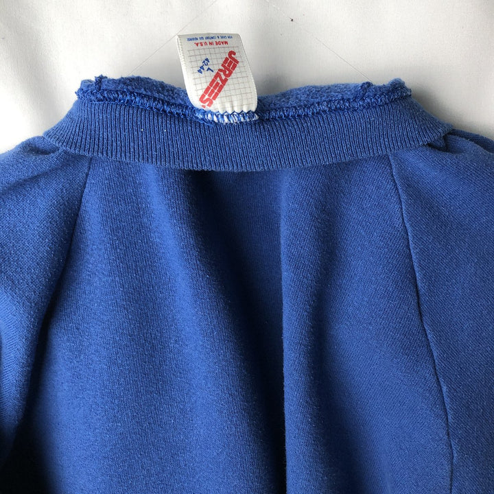 80s-90'S Jerzees College Sweatshirt, Made in USA, Men's Size L, Vintage cotton blue type Vintage Second Hand