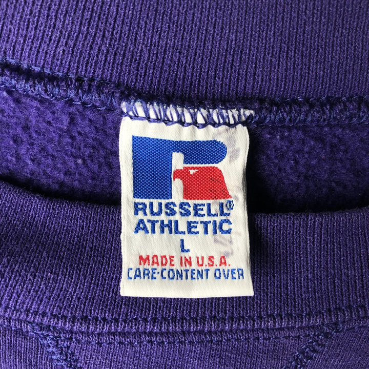 Vintage Russell ATHLETIC college sweatshirt, made in the USA, size L, men's size L cotton purple type Vintage Second Hand