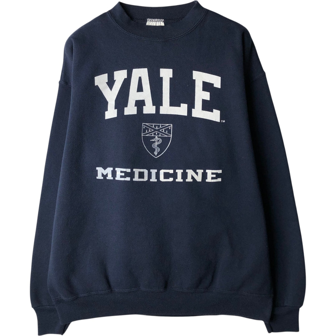 80s-90'S Tultex Yale University Triple Print College Sweatshirt, Made in USA, Men's Size L (Equivalent), Vintage cotton navy blue type Vintage Second Hand