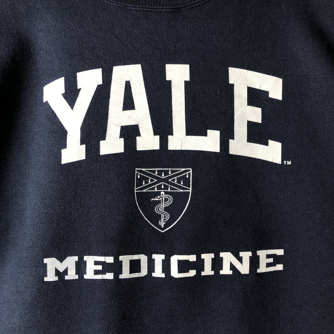 80s-90'S Tultex Yale University Triple Print College Sweatshirt, Made in USA, Men's Size L (Equivalent), Vintage cotton navy blue type Vintage Second Hand