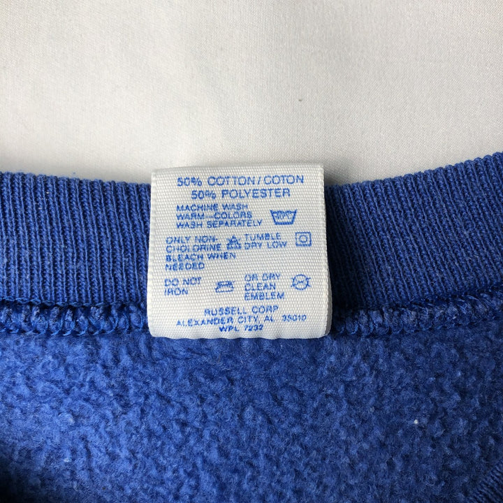 80s-90'S Jerzees Tiger Pattern Print Sweatshirt, Made in USA, Men's Size L (approx.), Vintage cotton blue type Vintage Second Hand