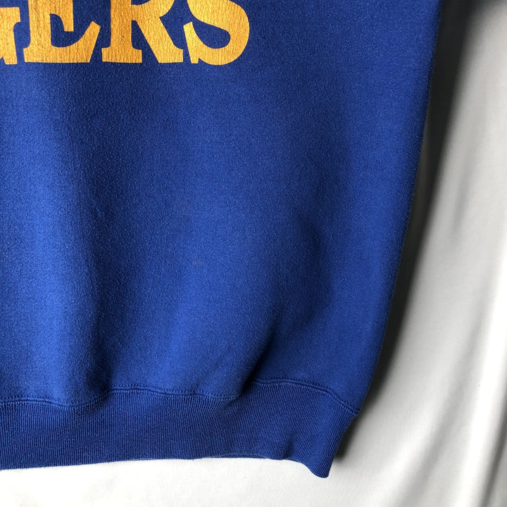 80s-90'S Jerzees Tiger Pattern Print Sweatshirt, Made in USA, Men's Size L (approx.), Vintage cotton blue type Vintage Second Hand