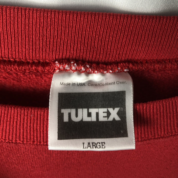 90'S Tultex Wisconsin University of Wisconsin College Sweatshirt, Made in USA, Men's Size L (approx.) cotton red type Vintage Second Hand
