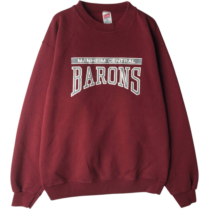 90'S Sophie College Sweatshirt, Made in USA, Men's Size M (approx.), Long Sleeve, Vintage polyester wine-red Vintage Second Hand