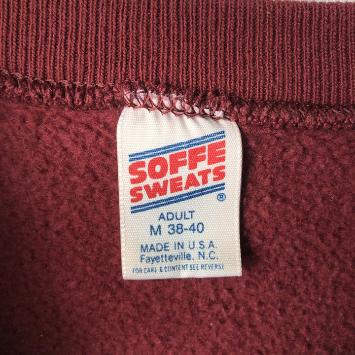 90'S Sophie College Sweatshirt, Made in USA, Men's Size M (approx.), Long Sleeve, Vintage polyester wine-red Vintage Second Hand