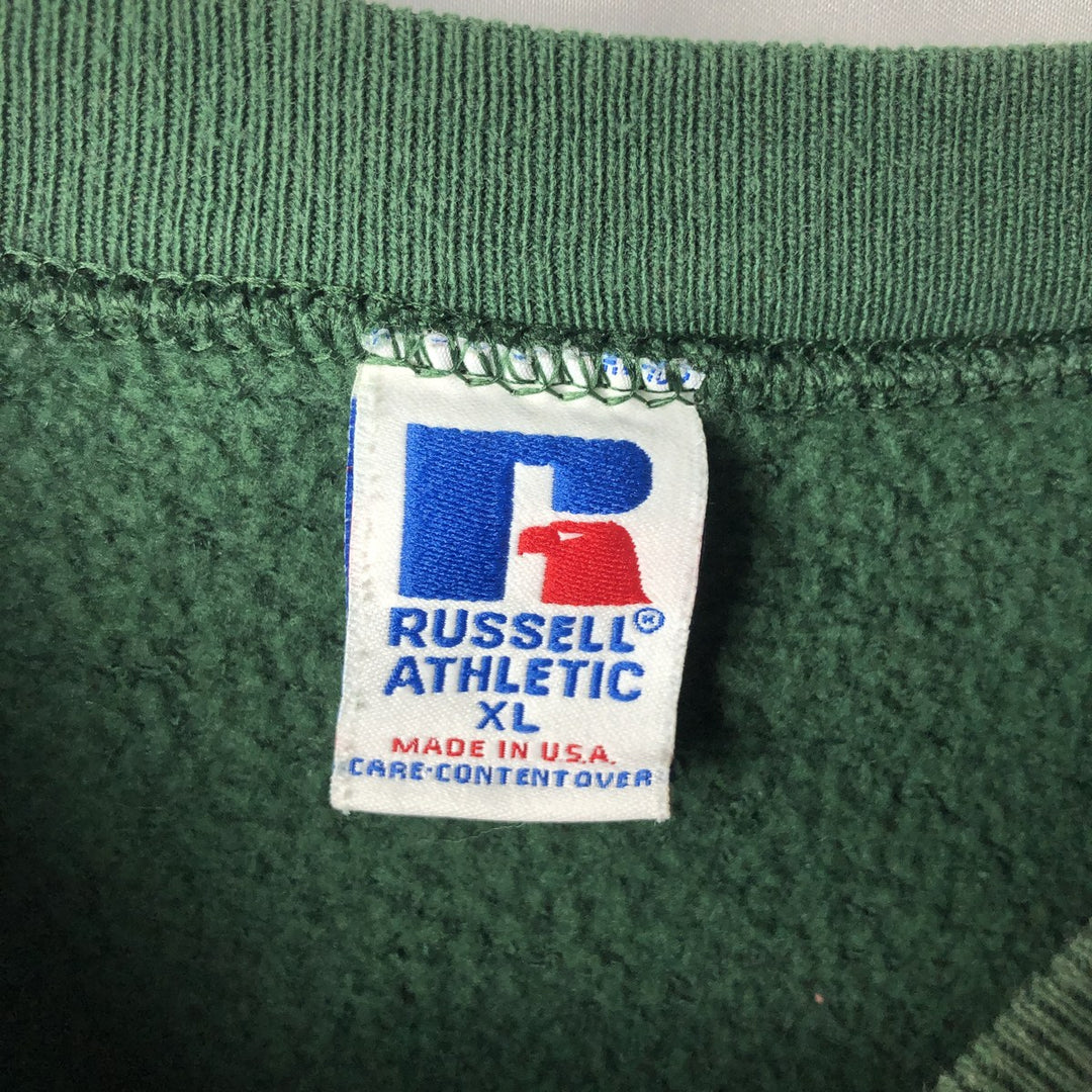 Russell Athletic University of Michigan College Sweatshirt, Made in USA, Men's Size XL (equivalent), Vintage. cotton Green type dark green Vintage Second Hand