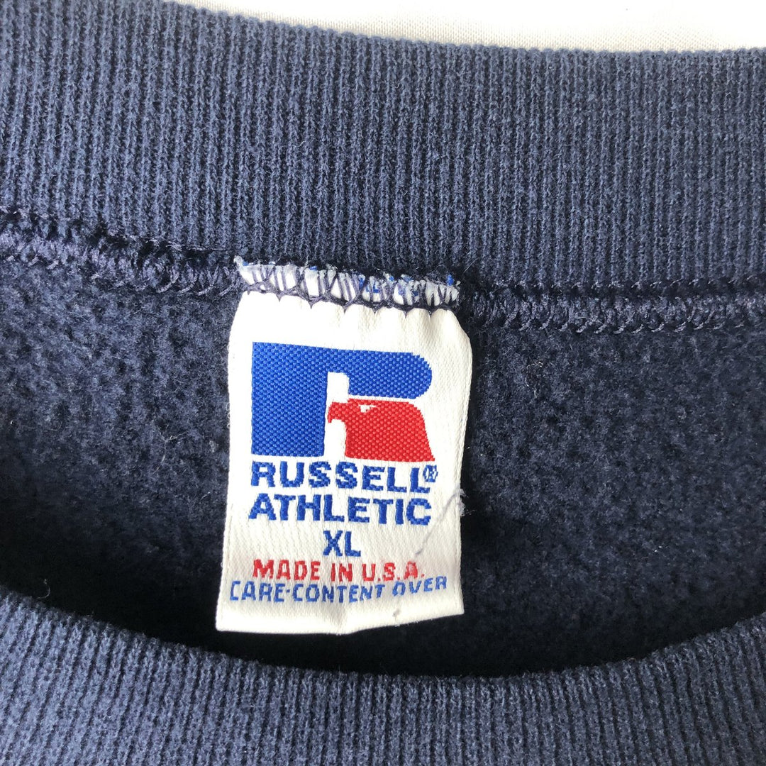 90'S Russell University of California, Los Angeles Athletic College Sweatshirt, Made in USA, Men's Size XL (approx.) cotton navy blue type Vintage Second Hand