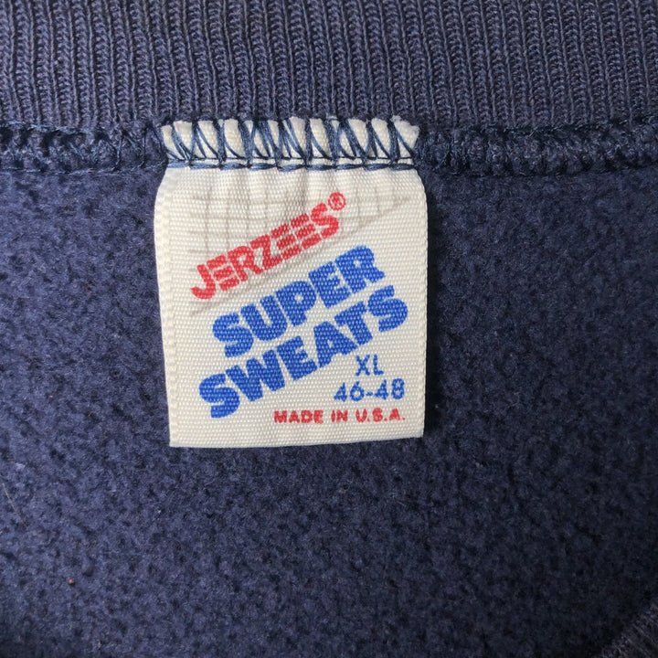 Jerzees MICHIGAN University of Michigan College Sweatshirt, Made in USA, Men's XL equivalent, Vintage. cotton navy blue type Vintage Second Hand