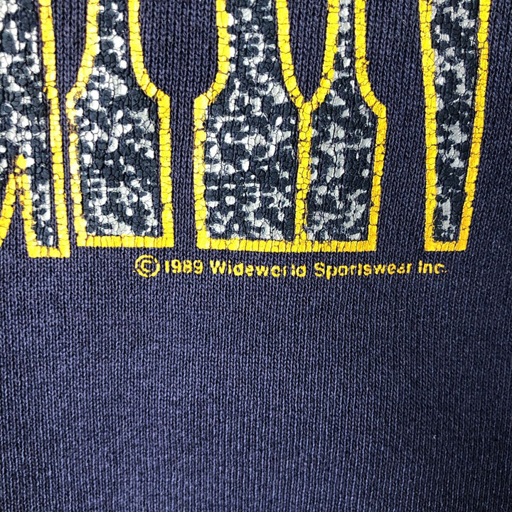 Jerzees MICHIGAN University of Michigan College Sweatshirt, Made in USA, Men's XL equivalent, Vintage. cotton navy blue type Vintage Second Hand