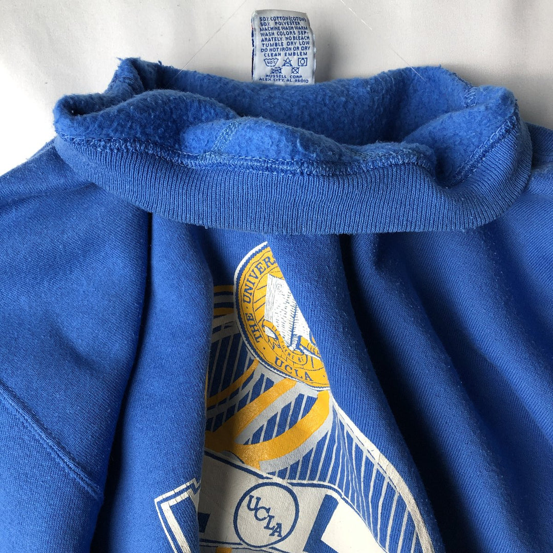 80s-90'S Russell University of California, Los Angeles College Sweatshirt, Made in USA, Men's Size L (approx.) cotton blue type Vintage Second Hand
