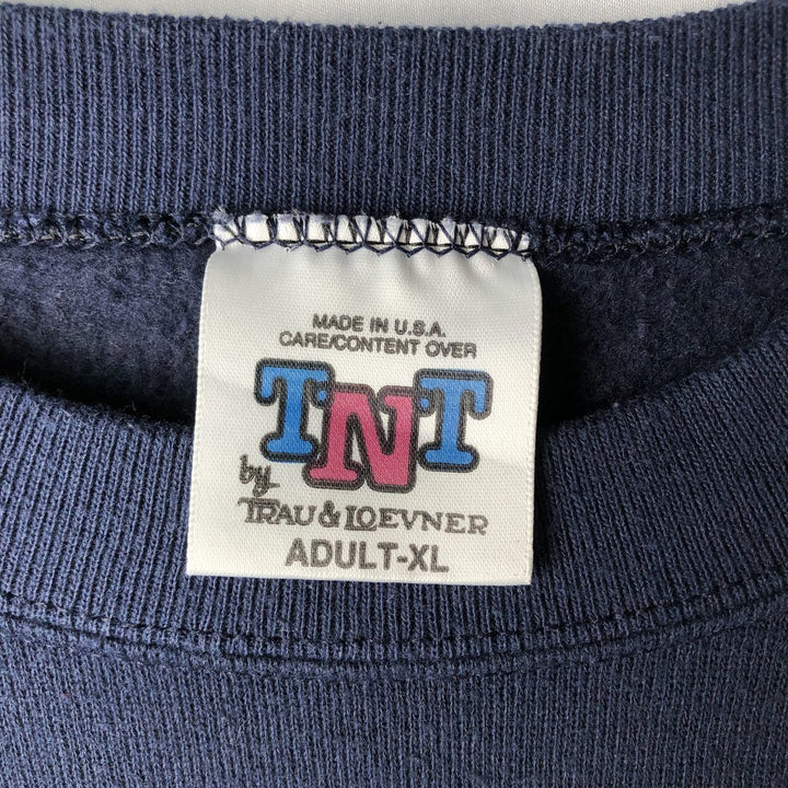 TRAU&LOEVNER TNT Notre Dame University Fighting Irish College Character Sweatshirt cotton navy blue type Vintage Second Hand