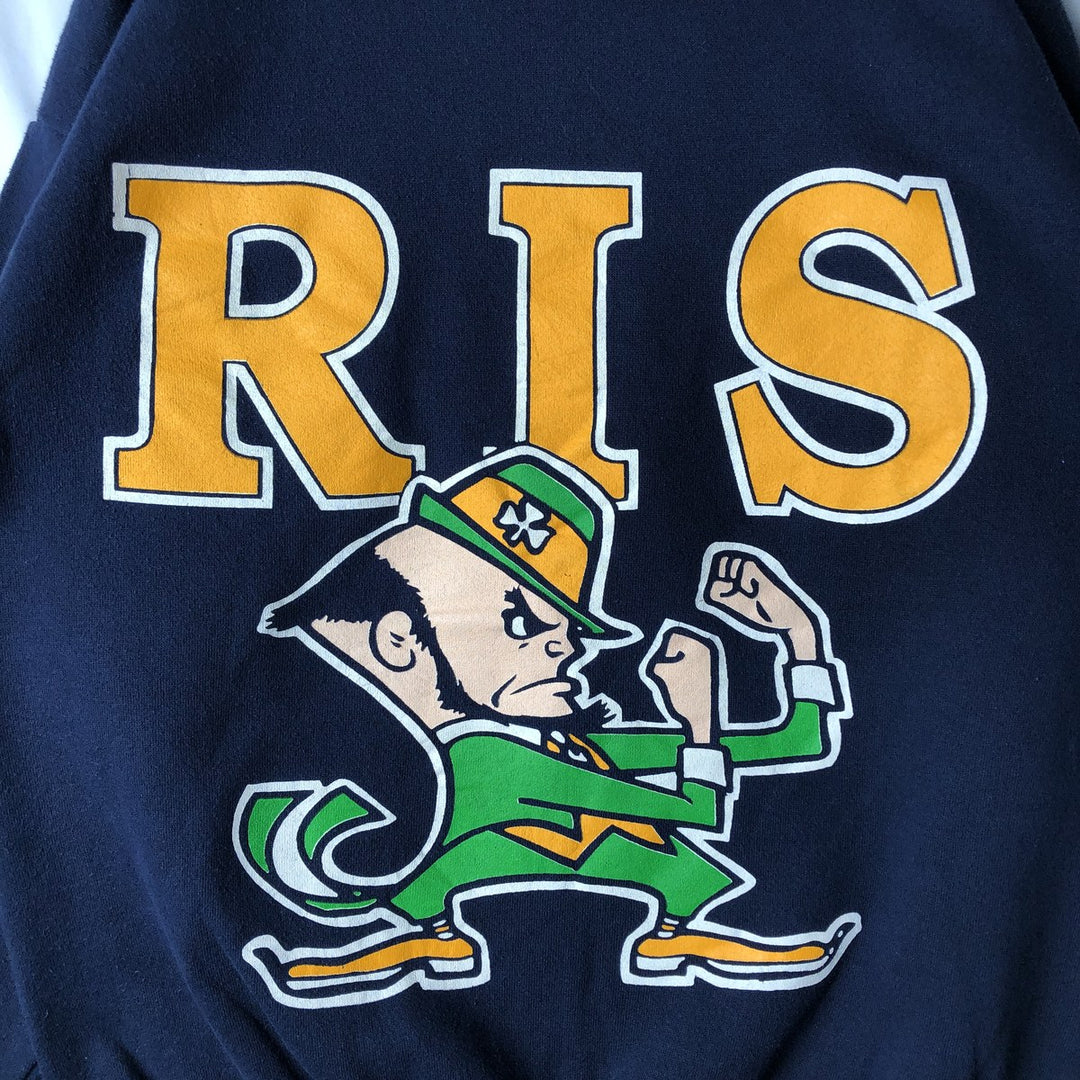 TRAU&LOEVNER TNT Notre Dame University Fighting Irish College Character Sweatshirt cotton navy blue type Vintage Second Hand