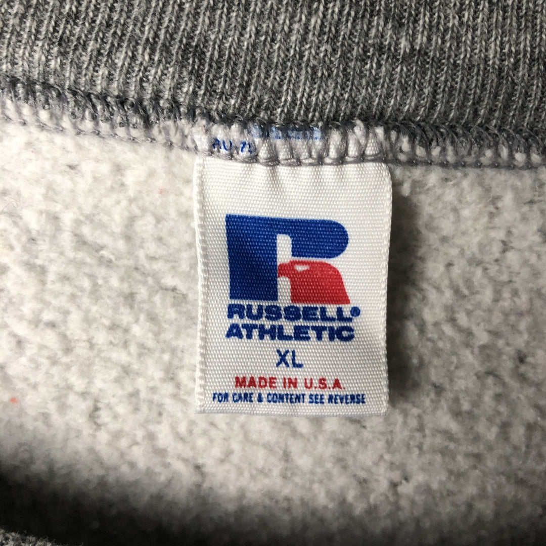 Vintage 90'S Russell ATHLETIC college sweatshirt, made in the USA, size XL, men's polyester gray type Vintage Second Hand
