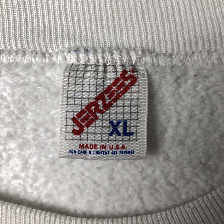 Vintage 90'S Jerzees college sweatshirt, made in the USA, men's size XL cotton white type Vintage Second Hand
