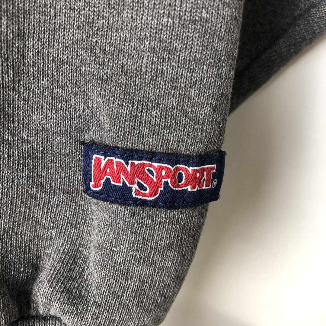 Vintage 90'S Jansport college sweatshirt, made in the USA, size L, men's cotton Charcoal Vintage Second Hand