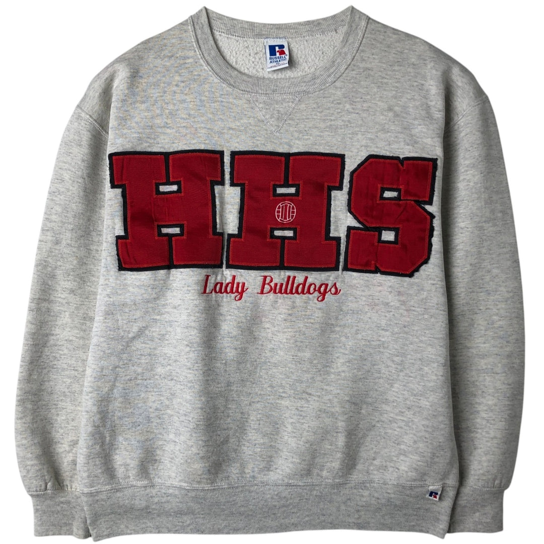 90'S Russell College Sweatshirt, Made in USA, Men's XL, Vintage cotton pale white type Vintage Second Hand