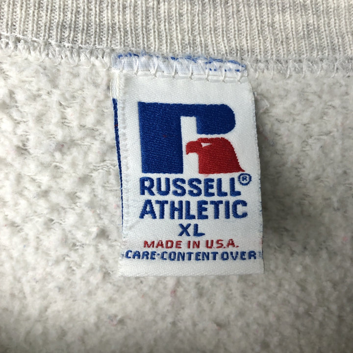 90'S Russell College Sweatshirt, Made in USA, Men's XL, Vintage cotton pale white type Vintage Second Hand