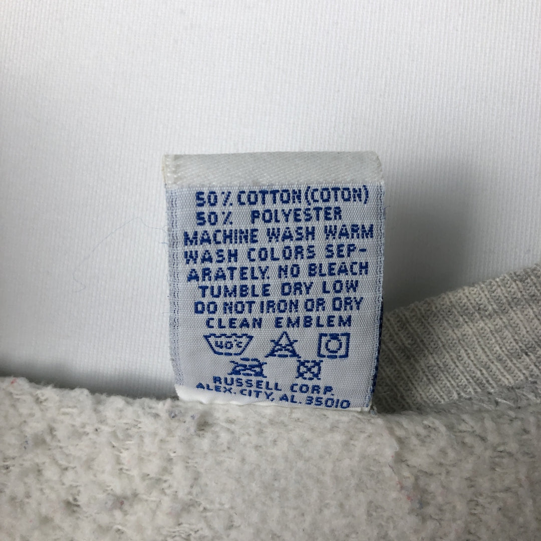 90'S Russell College Sweatshirt, Made in USA, Men's XL, Vintage cotton pale white type Vintage Second Hand