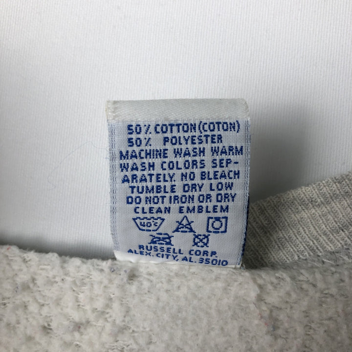 90'S Russell College Sweatshirt, Made in USA, Men's XL, Vintage cotton pale white type Vintage Second Hand