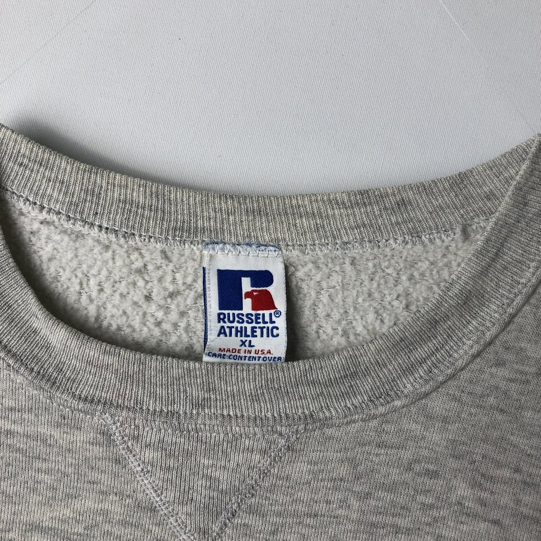 90'S Russell College Sweatshirt, Made in USA, Men's XL, Vintage cotton pale white type Vintage Second Hand