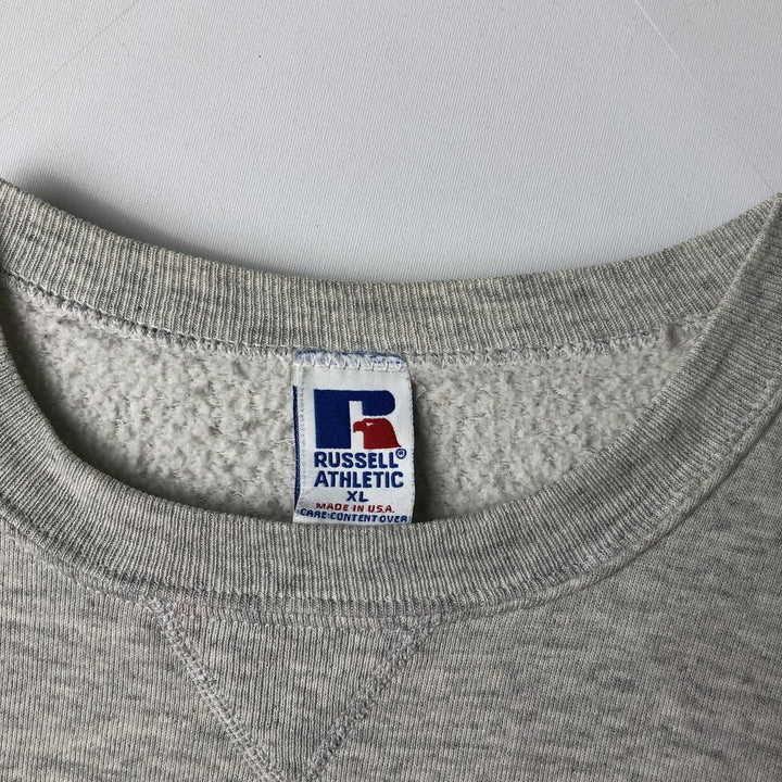 90'S Russell College Sweatshirt, Made in USA, Men's XL, Vintage cotton pale white type Vintage Second Hand