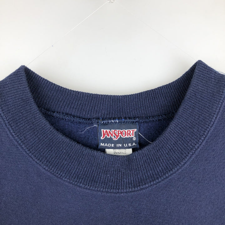 90'S Jansport College Sweatshirt, Made in USA, Men's XL, Vintage cotton navy blue type Vintage Second Hand