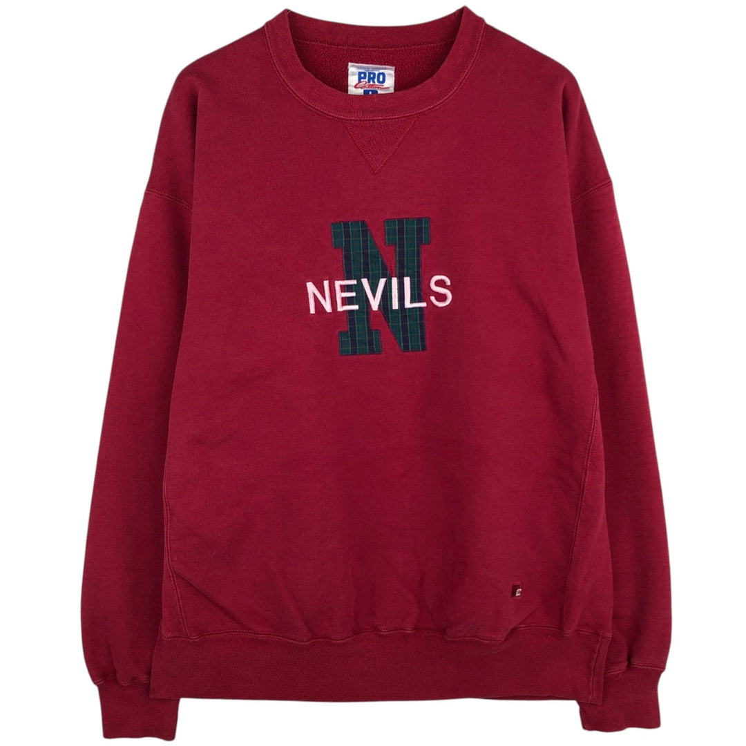 90'S Russell PRO COTTON College Sweatshirt, Made in USA, Men's XL, Vintage cotton red type Vintage Second Hand