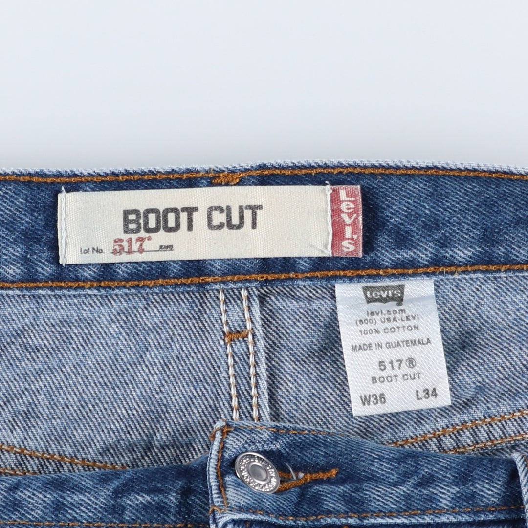Levi's 517 Boot Cut Denim Pants, Men's, Size 36 cotton blue type Vintage Second Hand