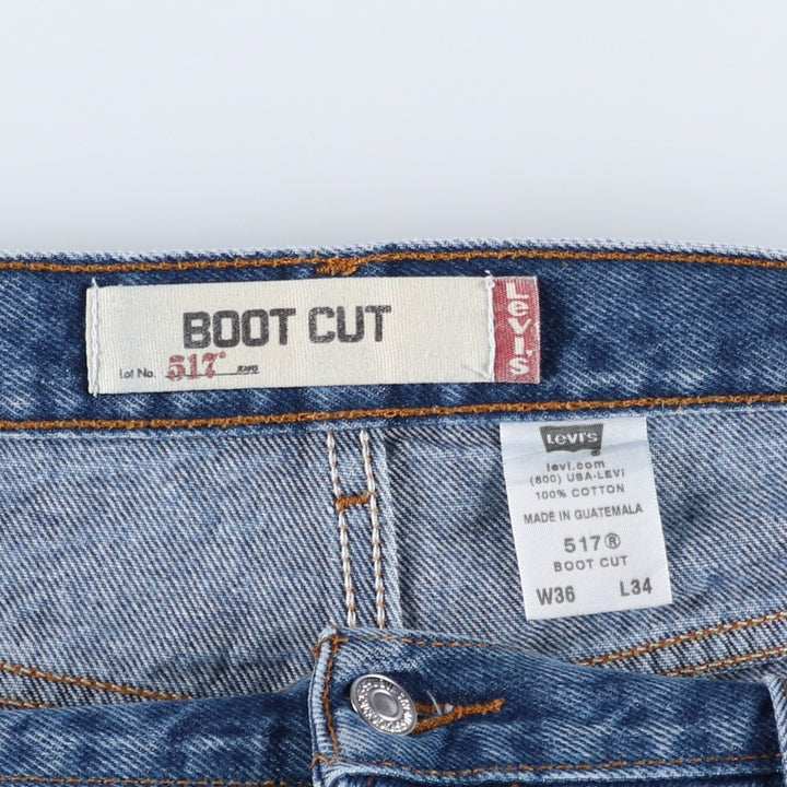 Levi's 517 Boot Cut Denim Pants, Men's, Size 36 cotton blue type Vintage Second Hand