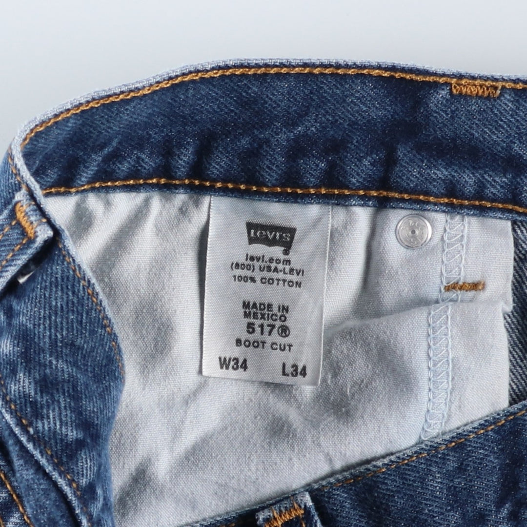 Levi's 517 BOOT CUT Bootcut denim pants for men, size w34 cotton blue type Vintage Second Hand