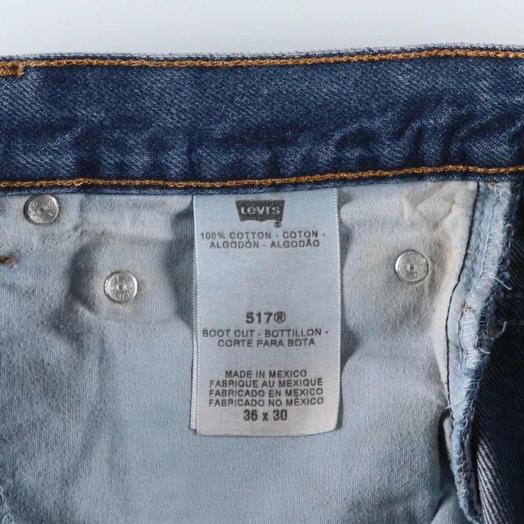 Levi's 517 Boot Cut Denim Pants, Men's, Size 36 cotton blue type Vintage Second Hand