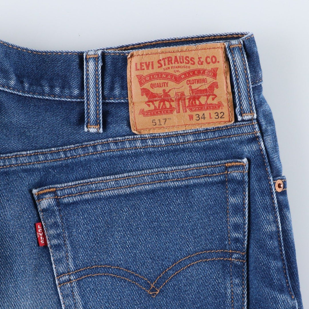 Levi's 517 Bootcut Denim Pants for Men, Size W34 unclear blue type Vintage Second Hand