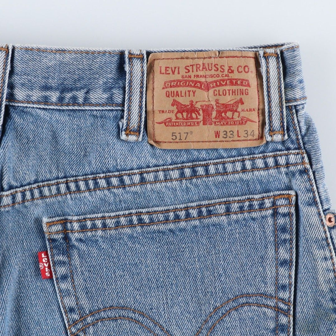 Levi's 517 BOOT CUT Bootcut denim pants for men, size w33 cotton blue type Vintage Second Hand