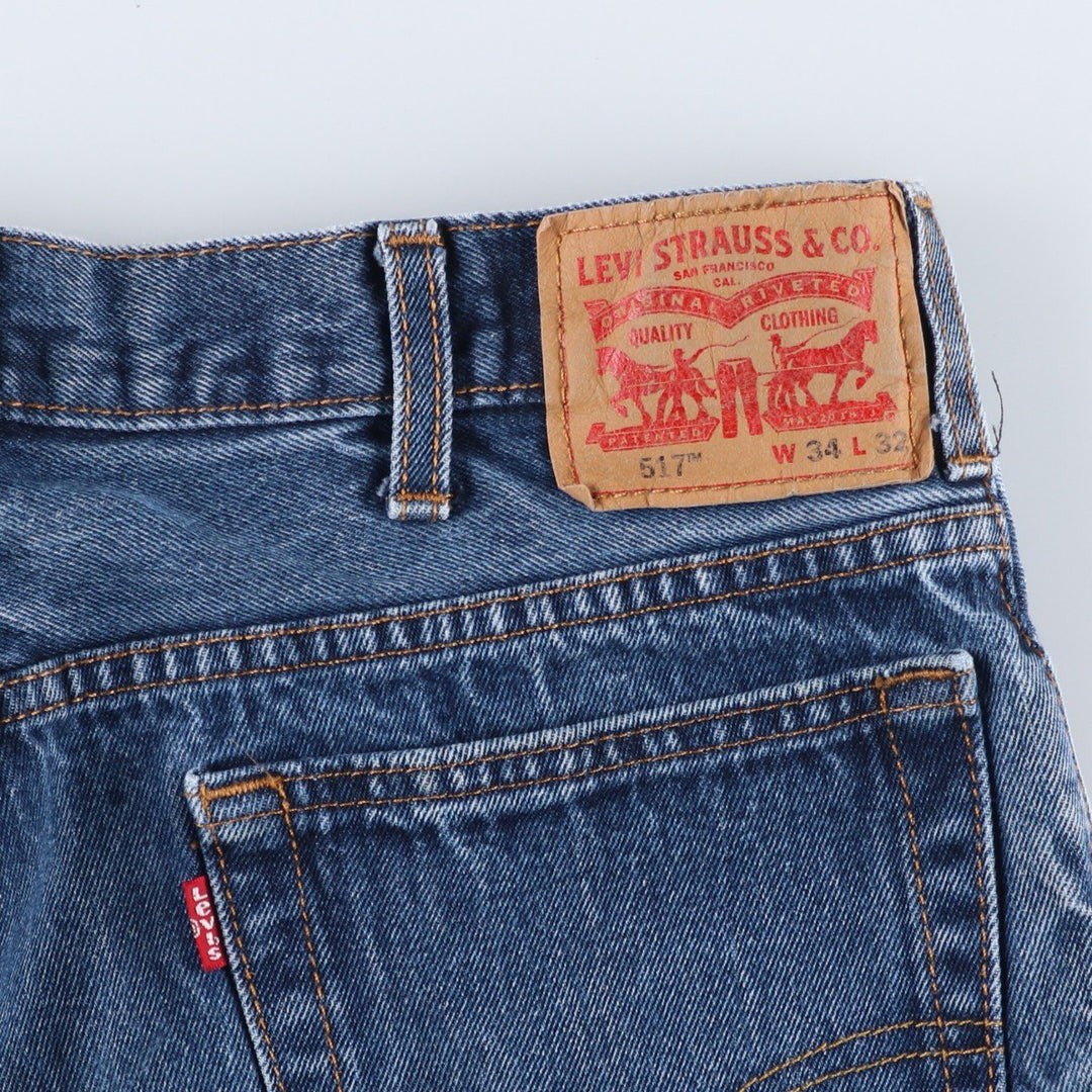 Levi's 517 Bootcut Denim Pants for Men, Size W34 cotton blue type Vintage Second Hand