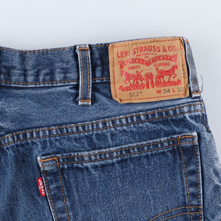 Levi's 517 Bootcut Denim Pants for Men, Size W34 cotton blue type Vintage Second Hand