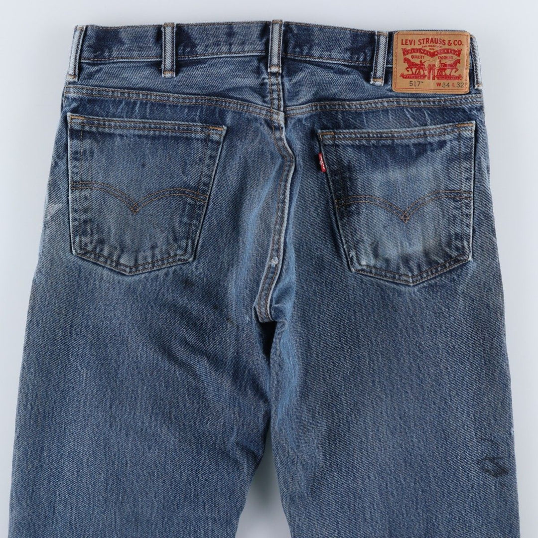 Levi's 517 Bootcut Denim Pants for Men, Size W34 cotton blue type Vintage Second Hand