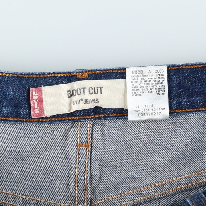 Levi's 517 Boot Cut Denim Pants, Men's, Size 36 cotton blue type Vintage Second Hand