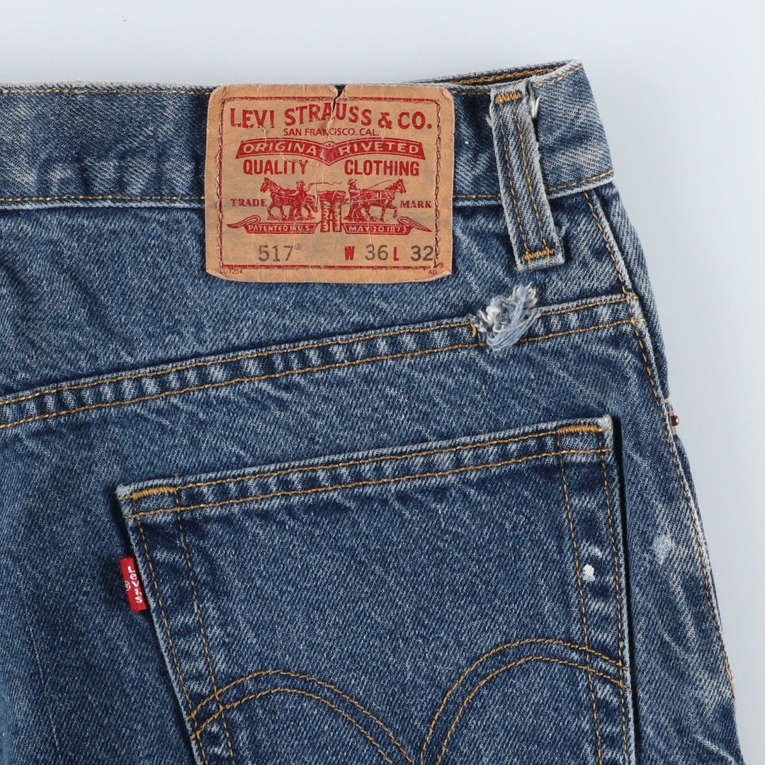 Levi's 517 Boot Cut Denim Pants, Men's, Size 36 cotton blue type Vintage Second Hand