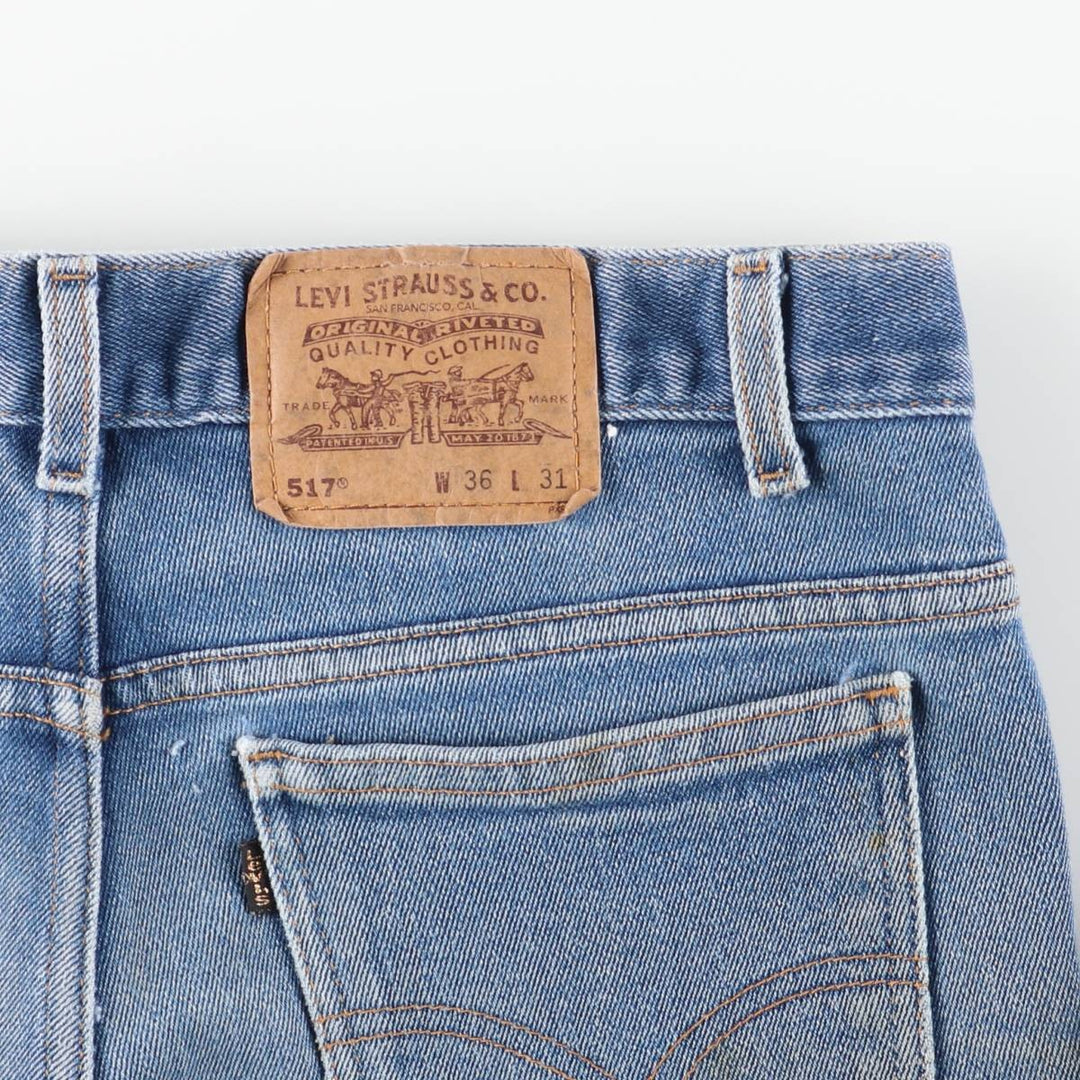 00'S Levi's 517 BOOT CUT Bootcut denim pants for men, size w34 cotton Blue type light blue Vintage Second Hand