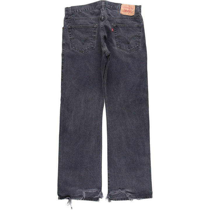 2000'S Levi's 517 BOOT CUT Black Denim Bootcut Jeans, Men's Size W35 (approx.) cotton black type Vintage Second Hand