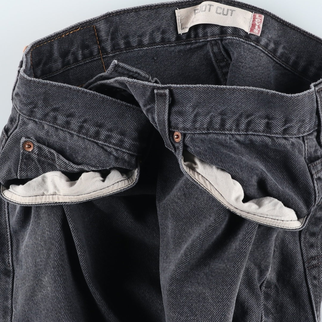2000'S Levi's 517 BOOT CUT Black Denim Bootcut Jeans, Men's Size W35 (approx.) cotton black type Vintage Second Hand