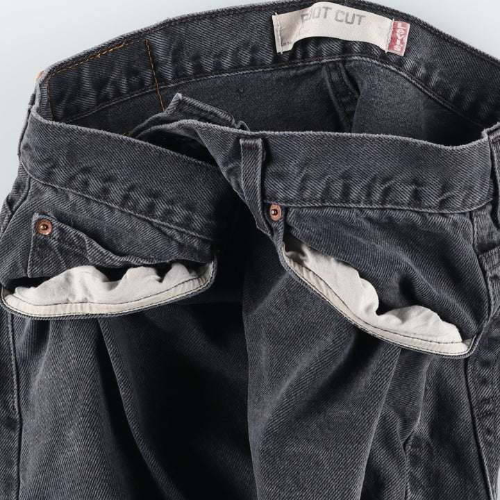 2000'S Levi's 517 BOOT CUT Black Denim Bootcut Jeans, Men's Size W35 (approx.) cotton black type Vintage Second Hand