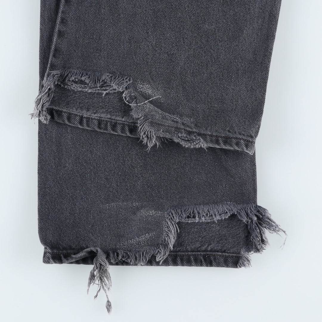 2000'S Levi's 517 BOOT CUT Black Denim Bootcut Jeans, Men's Size W35 (approx.) cotton black type Vintage Second Hand