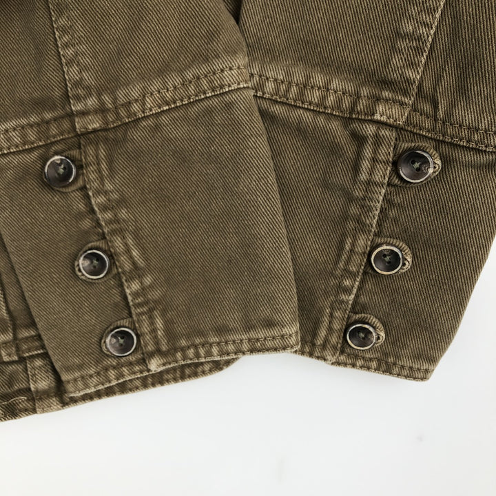 STEFANEL denim tailored jacket, women's size M (approx.) cotton Khaki type Vintage Second Hand